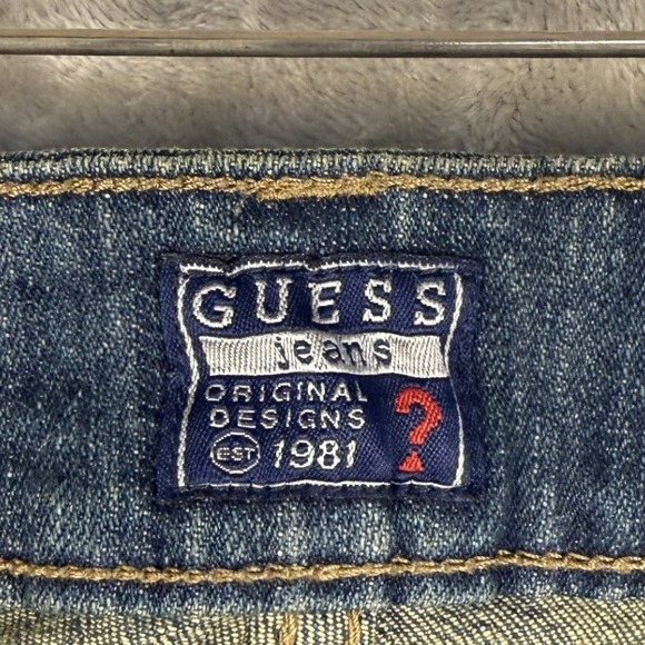 Y2K GUESS Jeans Women's Embroidered Floral Distressed Bootcut Pants‎ Size 24 - Picture 8 of 8